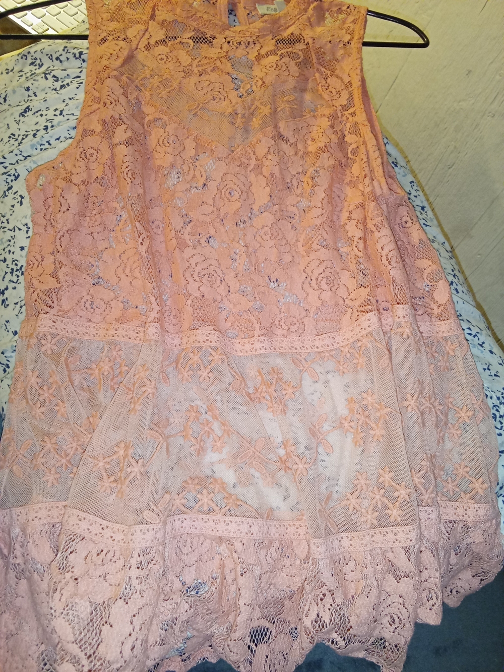 Rebellion Peach Lace Sleeveless Chemise
